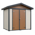 Gartenhaus 200 x 150 x 200 cm aus Stahl in Anthrazit Braun Beige mit Doppeltür