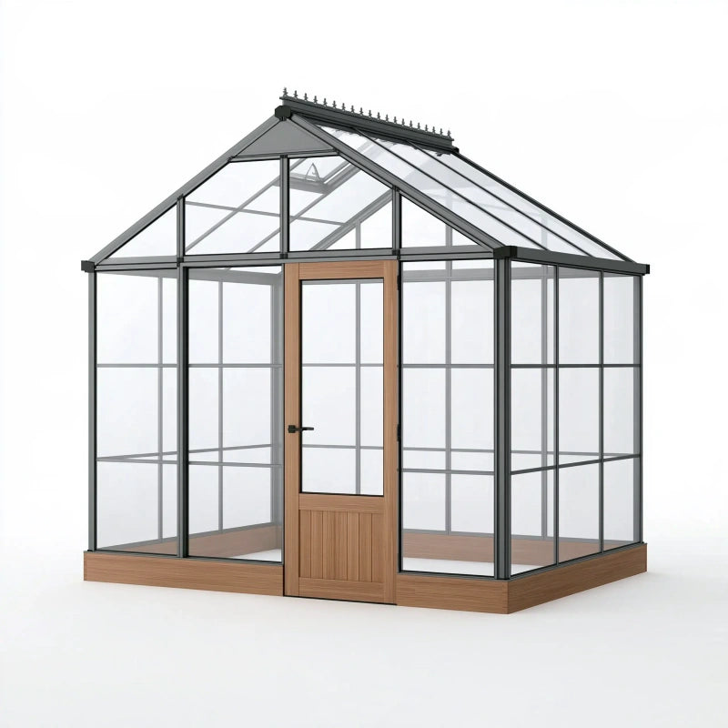 Gewächshaus 300 x 300 x 300 cm aus Aluminium und transparenten Paneelen für den Garten