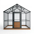 Gewächshaus 250 x 190 x 220 cm Aluminium Schwarz mit transparenten Paneelen für den Garten
