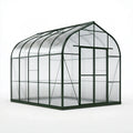Gewächshaus 300 x 200 x 200 cm Aluminium Polycarbonat dunkelgrün mit Schiebetür