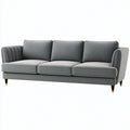 3-Sitzer Sofa 220 x 90 x 85 cm aus Textil Grau modernes Wohnzimmermöbel