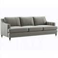 3-Sitzer Sofa 220 cm Grau Textilbezug mit Metallfüssen Modern