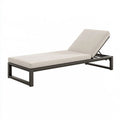 Gartenliege 200 x 65 cm aus Stahl Beige mit verstellbarer Rückenlehne