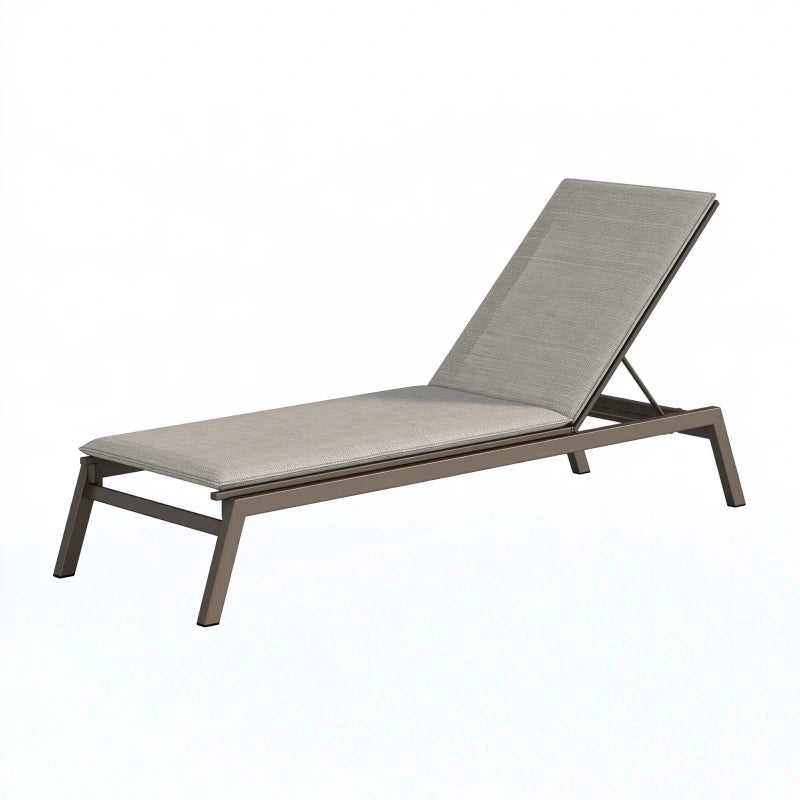Gartenliege 200 x 65 x 90 cm Metall Textilgewebe Grau verstellbar