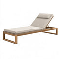 Outdoor Liegestuhl 200 x 70 x 35 cm Holz Geflecht Beige verstellbare Rückenlehne