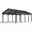 Carport 600 x 300 x 270 cm aus Stahl in Anthrazit mit Satteldach