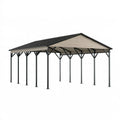 Carport 610 x 370 x 300 cm aus Stahl in Schwarz mit Satteldach