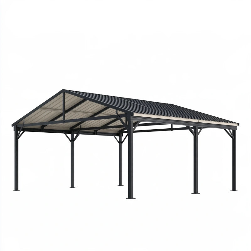 Carport 600 x 300 x 270 cm aus Stahl in Anthrazit mit Satteldach
