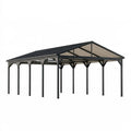 Carport 600 x 300 cm Stahl anthrazit - freistehender Fahrzeugunterstand mit Satteldach