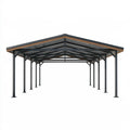 Carport 600 x 600 cm aus Stahl in Anthrazit mit Satteldach